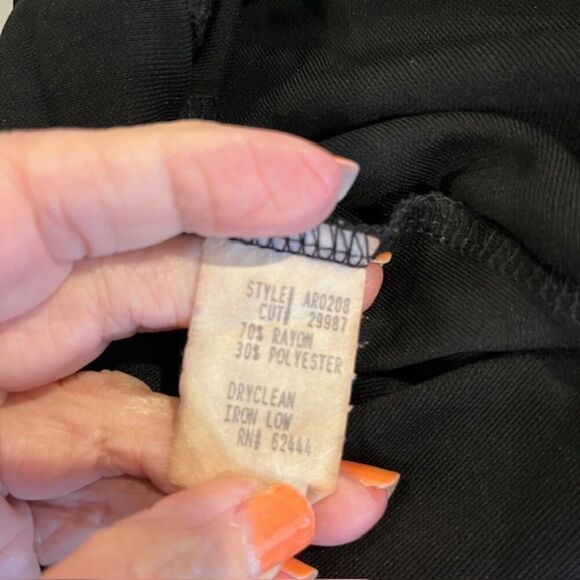 Nicole Miller Dress Matte Black Jersey Ruched Halter Cowl Drape Neck Size 0 - Picture 8 of 13